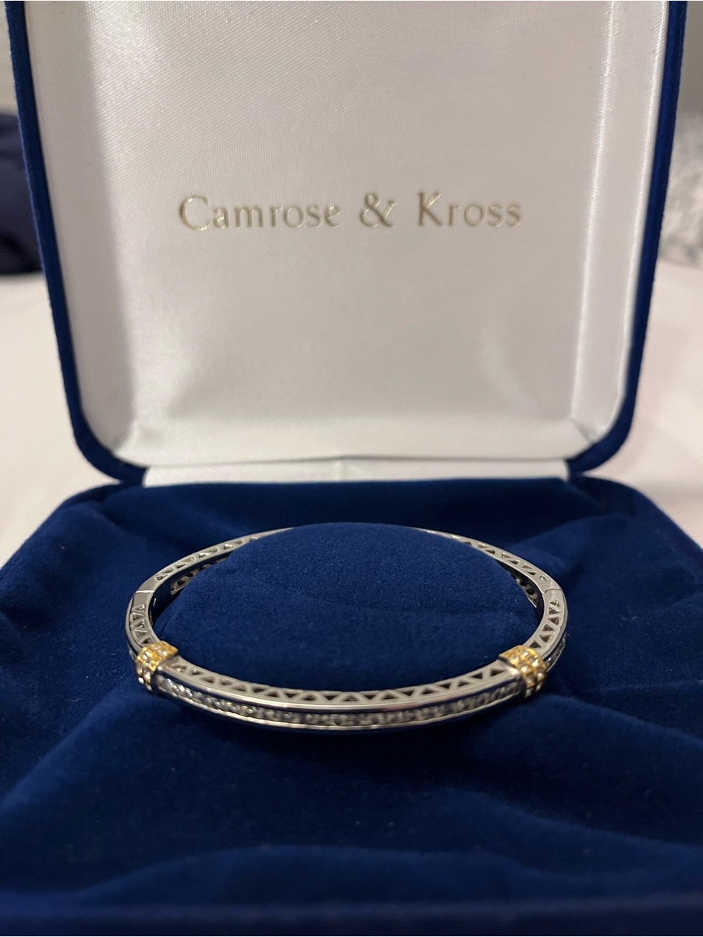 Camrose & Kross Two-Tone Silver and Gold Bangle Bracelet